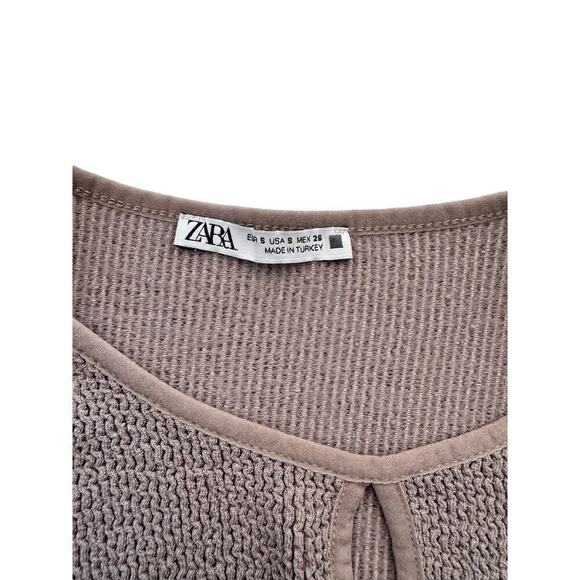 Zara Taupe Cropped Top Size S - Picture 3 of 4